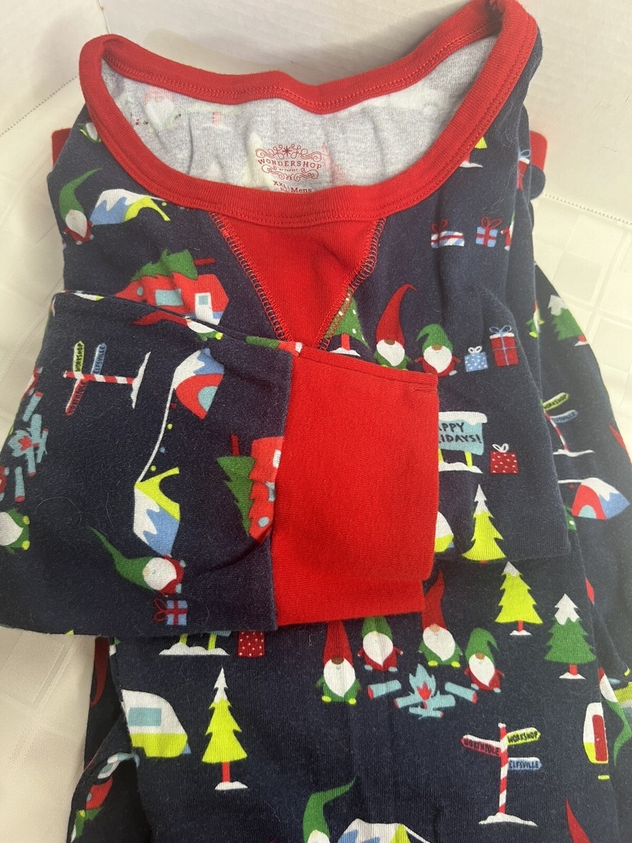 Mens Pajama Set Pc Lounge Wondershop Xmas Gnome Camper Jogger Pants Size  XXL