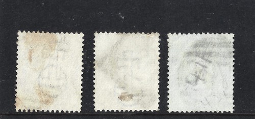 GB QV REVENUES POSTALLY USED 3 stamps ORB WMK SHEFFIELD + LONDON GEOMETRIC PMKS - Picture 2 of 2