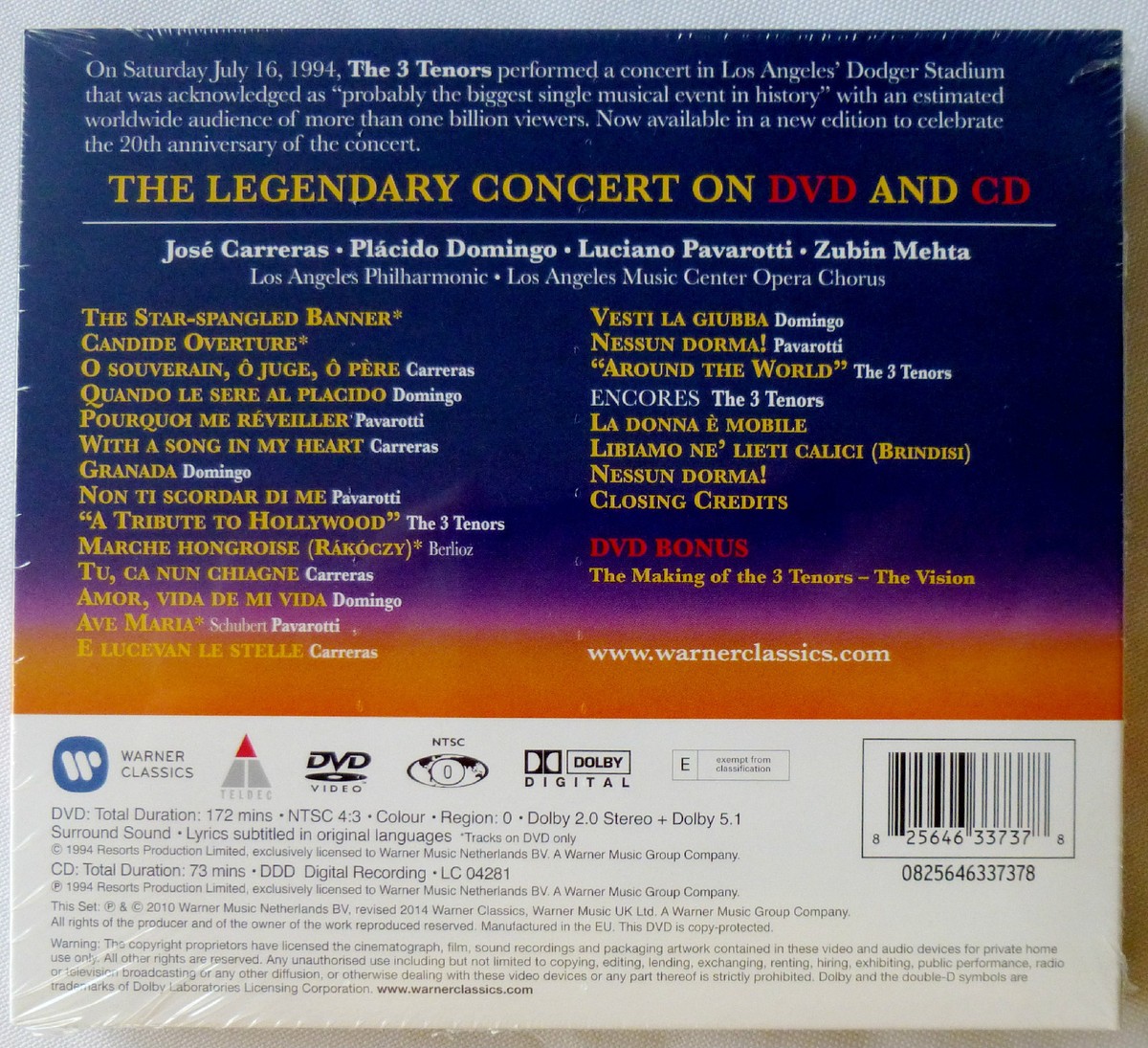 3 Tenors in Concert 1994 by Various (CD, 2014) for sale