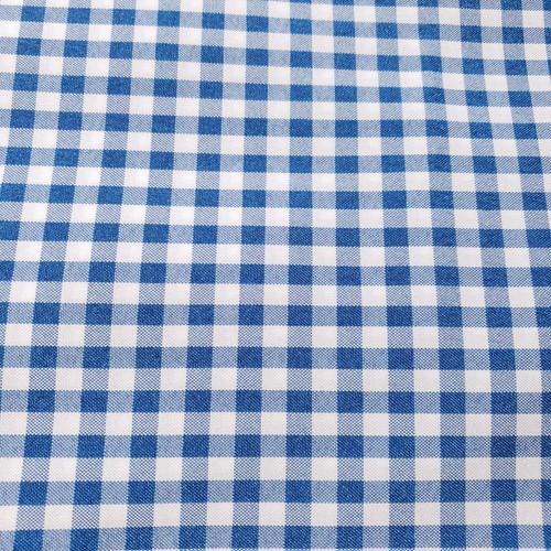 Dark Turquoise Gingham Poly Poplin Fabric - Checkered Material 58" by the Yard - Picture 4 of 7