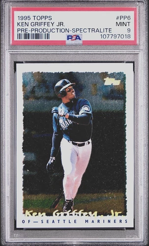 KEN GRIFFEY JR Mariners 1995 Topps Pre-Production Spectralite #PP6 PSA 9 Pop 18
