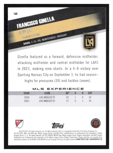 2022 Topps MLS #1-200 Base cards Pick Your Card(s) Complete Your Set - Picture 21 of 347