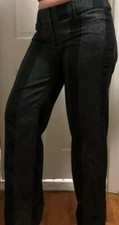 VERSACE Jeans Couture Wide Leg black metallic pants trousers Y2K disco 46 Party