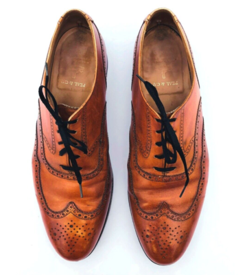 Vintage Peal & Co England Brown Leather WingTip Lace-up  display picture 1