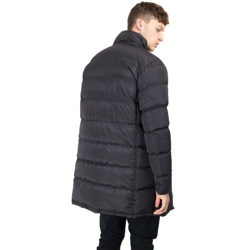 Mens Padded Long Parka Jacket Brave Soul Quilted Bubble Coat Funnel ALEXANDER Wi - Image 3 of 4