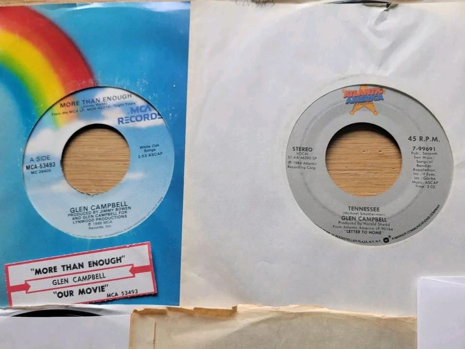 GLEN CAMPBELL Lot of 41 Country Folk Pop 7" 45rpm True Grit Wichita Lineman Foto 3 de 4