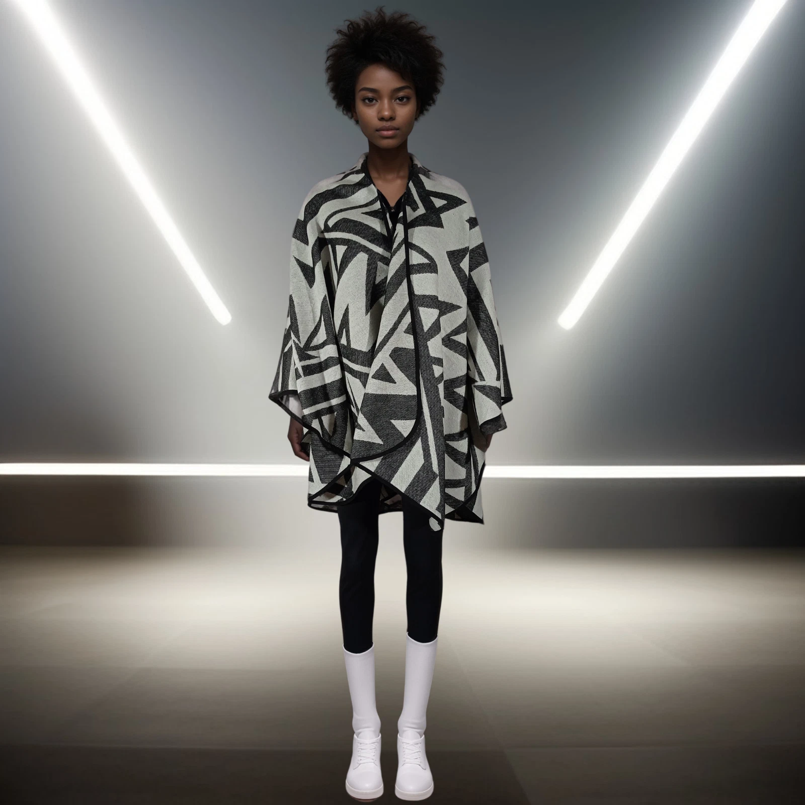 Winter Women's Poncho - Turkish Authentic Patterned