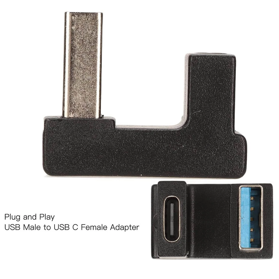 USB 3.0 A Male to USB 3.1 C Female U Shape Angle Adapter OTG 5Gbps Converter - Image 4 of 4