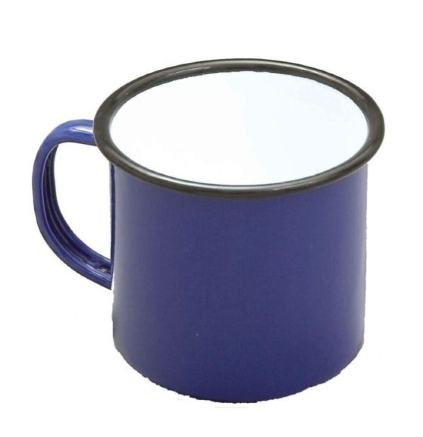 Falcon Traditional Genuine Enamel Mug 1/2pt  0.28lt Blue Blue Enamel 547b