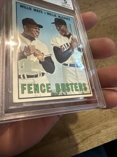 Willie Mays Vintage Baseball Card BVG 5 Topps FENCE BUSTERS Giants McCovey 1967 - Picture 19 of 23