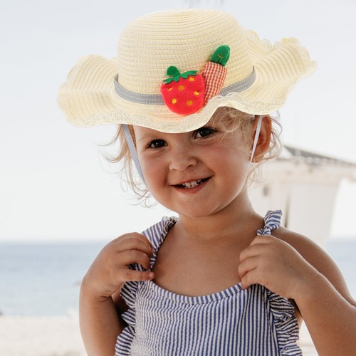 Straw Sun Hat Set Baby Child Kids Sun-Shading Children Protection - Picture 3 of 12