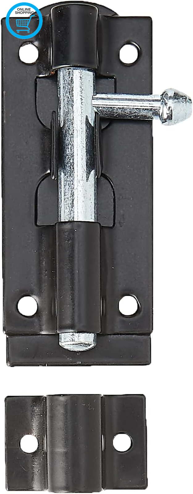 Straight  Bolt - Black - 3"" - Great for Securing Flush Fitting Gates and Shed Do