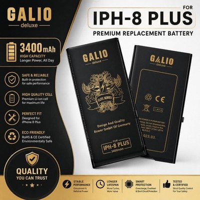 iPhone 8 Plus Ersatzakku 3400mAh GALIO Premium Akku Batterie Li-Ion Neu CE-RoHS