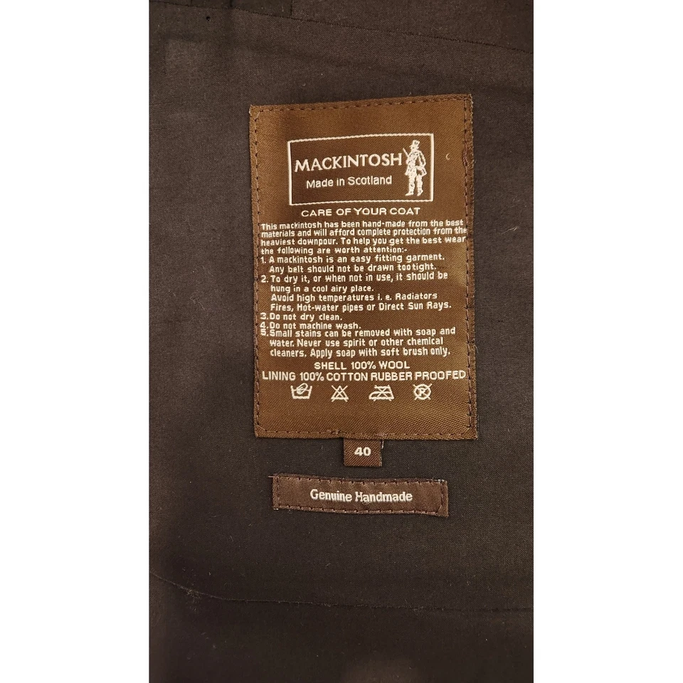 Abrigo de lana a rayas Mackintosh 104 - ribete de terciopelo (hecho en Escocia) Foto 4 de 4