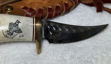 QUAIL UNLIMITED Fixed Blade  Knife.  With Leather Sheath 