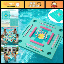 Floating Mahjong Table - Waterproof Double-Sided Game Tray with Cup Holders for