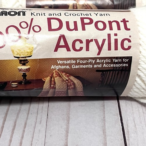 Caron DuPont Acrylic Yarn 3oz Skeins 0001 White Lot of 5 - Picture 4 of 7