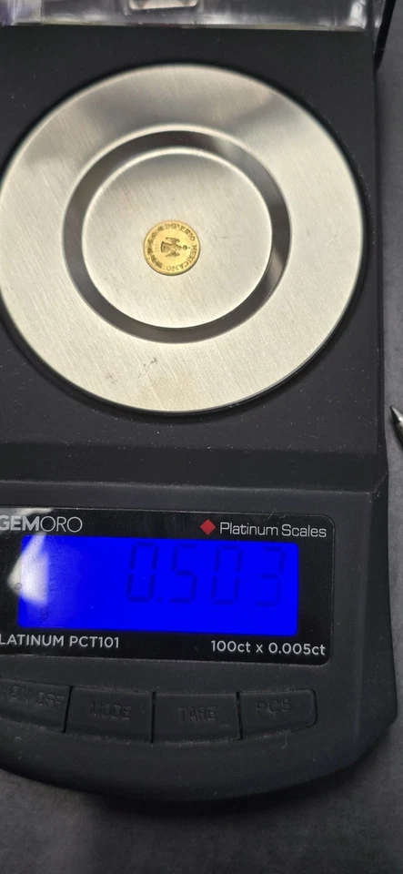 Mini moneda de oro Maximiliano 1865 B México ORO SÓLIDO 22K 0,5 g Foto 3 de 4