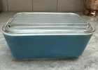 VINTAGE PYREX BLUE 502 COVERED REFRIGERATOR DISH WITH LID