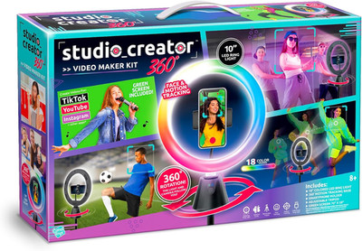 Studio Creator 360 Video Maker Kit, Green Screen and Tripod, Face and Motion Tra