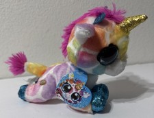 Peluche SQUISH Color Arco Iris Unicornio Beanbag 6 pulgadas Dorado Unicornio Brillo con etiquetas