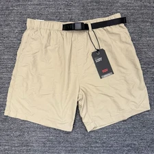 Levis Climber Shorts Men Large Beige Belted Hike Outdoor Camp Fish Nature Trail