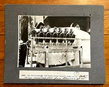 1912 Early Aviation Photo FRANCE Renault Aero Motor 100 hp V12 Engine Biplane