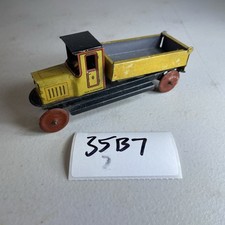 Rare Penny Toy Car George Fischer Tin Litho Dump Truck w/Driver Germany 35B7
