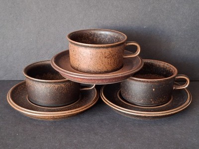 Arabia Ruska, Set mit 3 Tassen und UT, Ulla Procope, Finnland