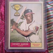 M.C.P. Rookie Stars Series Henry Aaron #16 Rookie Star Card Milwaukee Braves. rookie card picture