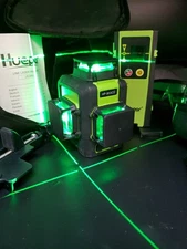 Huepar Line Laser Level HP 903CG & Receiver LR 6RG With Case & 2 Safety Glasses