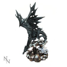 Fantasy Dragon Wisdom Figurine Gothic Statue Mystical Ornament Enchanted Decor