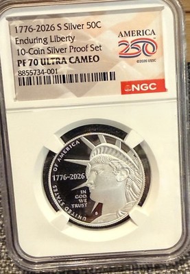 1776 2026 S Proof Silver Enduring Liberty NGC PF70 Half 50c Dollar Kennedy