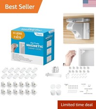 12 Pack Baby Safety Magnetic Cabinet Locks with 2 Keys - Invisible Protection