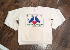 Vintage 1988 USPS "Love" 25 Cent Postage Stamp Large Sweatshirt Made In USA