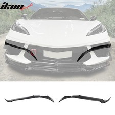 Fits 20-25 Chevrolet Corvette C8 Ikon Front Bumper Canard Splitters Carbon Fiber Fits 20-25 Chevrolet Corvette C8 Ikon Front Bumper Canard Splitters Carbon Fiber