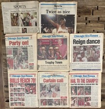 Michael Jordan CHICAGO SUN-TIMES Newspaper Lot of 8 Chicago Bulls Michael Jordan CHICAGO SUN-TIMES Newspaper Lot of 8 Chicago Bulls