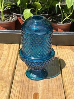Blue / Bluenique Viking Glass Diamond Point Fairy Lamp