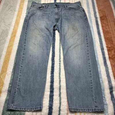 Levis 505 Jeans Mens 40x30 Faded Blue Denim Regular Fit Light Wash Modern 1106