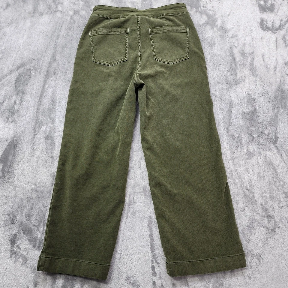 Maurices 裤子女式 8 绿色补丁口袋高腰阔腿裁剪踝弹力 — 第 3/4 张图片