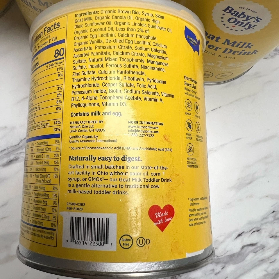 Paquete de 5: Baby’s Only Goat Milk niño pequeño con DHA y ARA 12,7 oz 05/01/2026 Foto 4 de 4