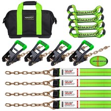 8 Point Roll Back Vehicle Tie Down Straps Kit, 2" x 16', Heavy Duty Car Hauli...