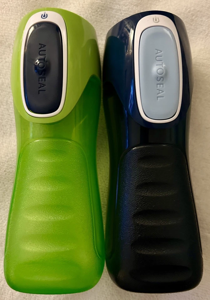 Contigo 14 oz. ea. Paquete de 2 botellas de agua de sello automático para niños Trekker verde y azul ¡NUEVAS SIN ETIQUETAS! Foto 2 de 4