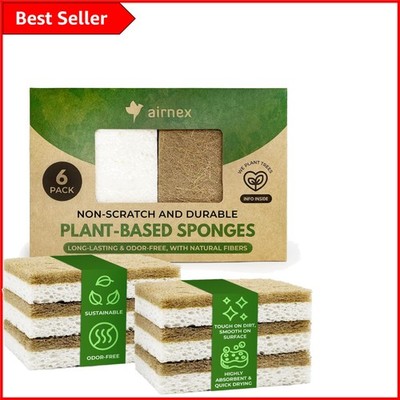 Biologisch abbaubare Küchen- & Badschwämme - 6er Pack natürliche Zelluloseschrubber