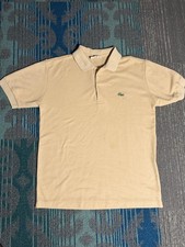 Vintage Lacoste Chemise Polo Shirt Made in France Beige S 1980s