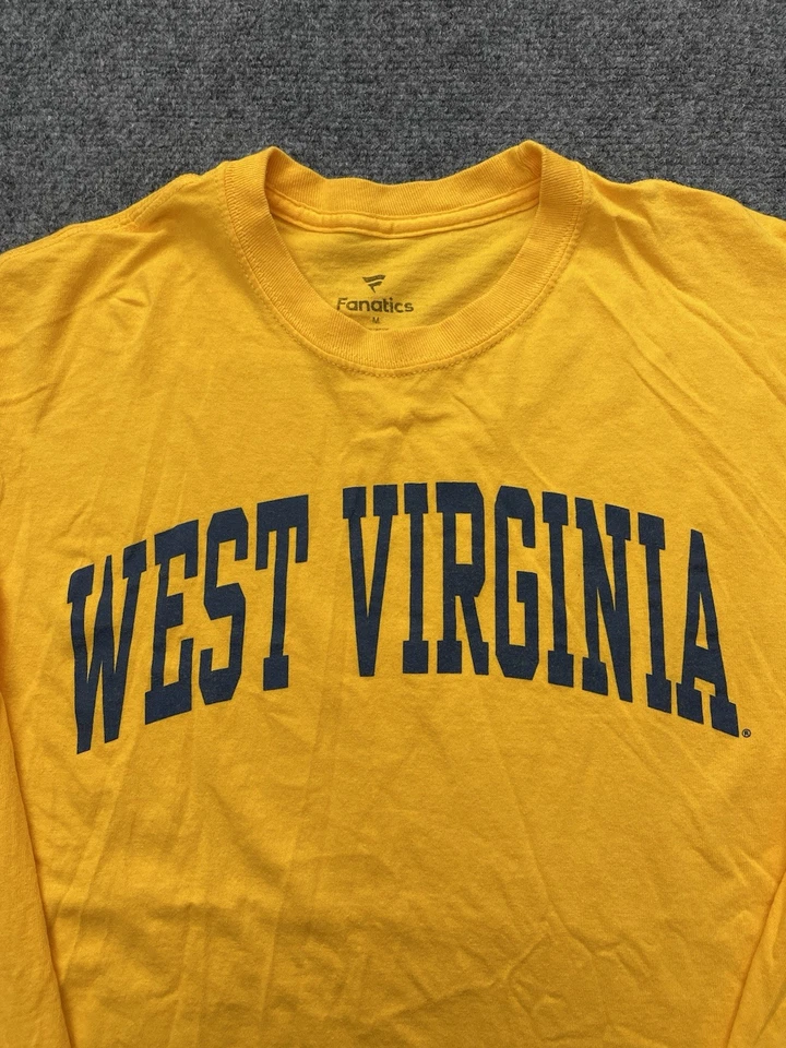 West Virginia Mountaineers Long Sleeve T-Shirt Fanatics Football Men’s Sz M - Image 2 of 4