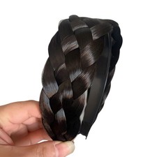 Braided Stretch Headband for Women - Synthetic Hair Accessories with Twist De...