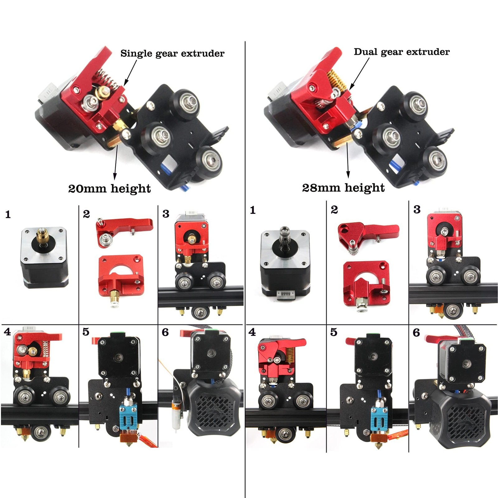 Zeberoxyz Direct Drive Dual Gear Extruder Upgrade Support Plate with Pulleys ...