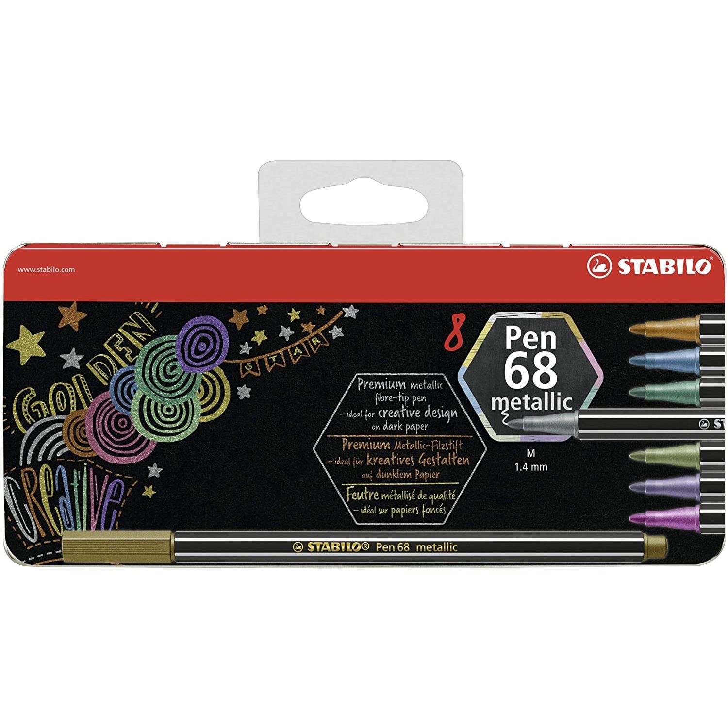 Feutres métallisés Stabilo Pen 68 pointe moyenne dessin et lettrage