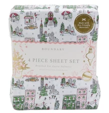 Christmas New York City  KING sheet set envogue TikTok  NYC holiday sheets NEW